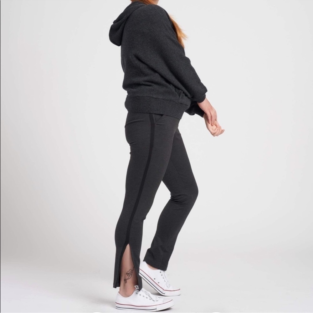 Universal Standard Skinny Ponte Charcoal Pant with Black Stripe Size 2XS 6-8